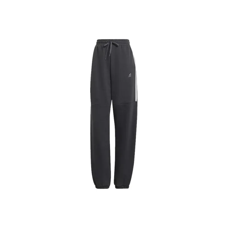 Adidas Knitted Sports Pants Women's Gray-0