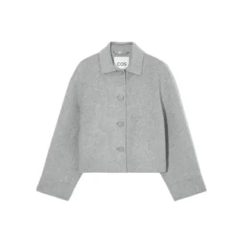 COS Cropped Coats Women's Light Gray
