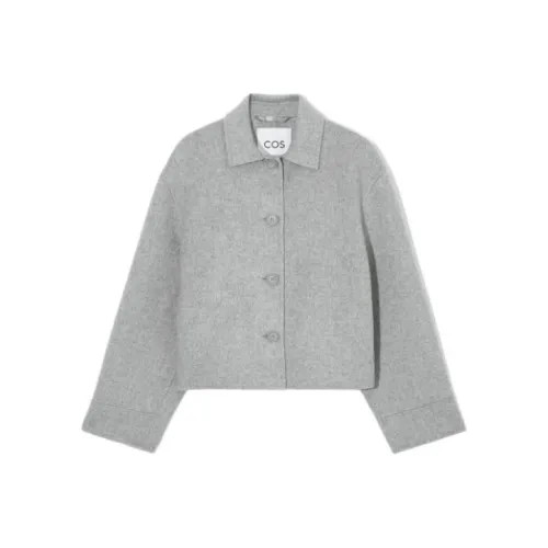 COS Cropped Coats Women's Light Gray