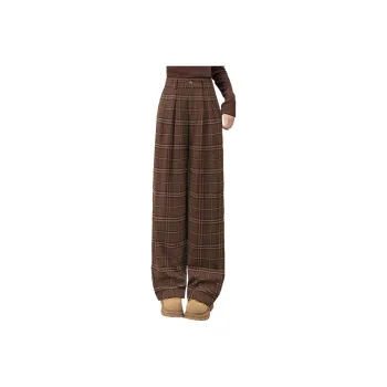 Cypress House Casual Pants Women's Dark Coffee Plaid