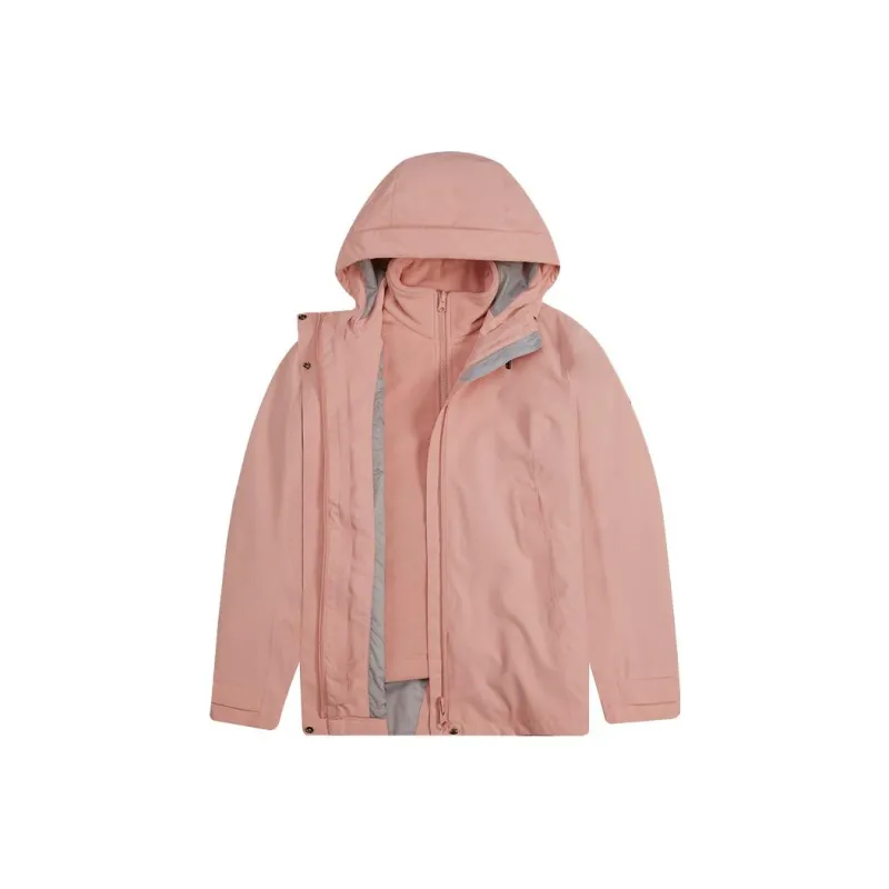 TOREAD Waterproof And Windproof To Keep Warm Windbreaker Jacket Women's Oily Gray Pink-0