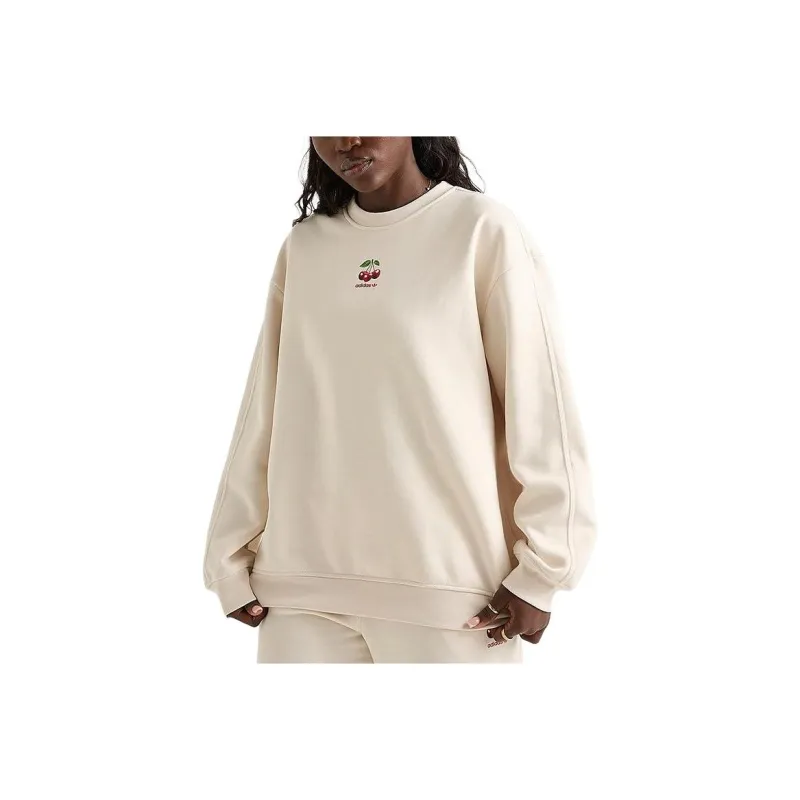 Adidas Originals SS25 Oversized Crewneck Sweatshirt Women's Ecru-0