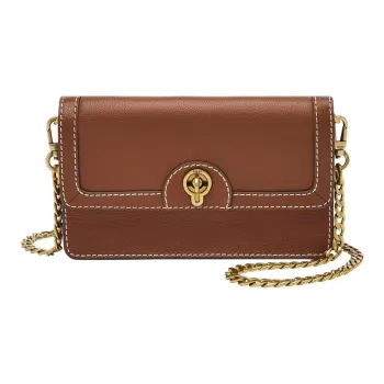 FOSSIL Leather Crossbody Bag, Shoulder Bag Women's Brown