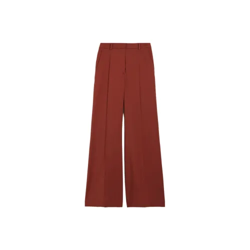 WEEKEND MaxMara Flared Woollen Cloth Trousers Casual Pants Women's Brick Red