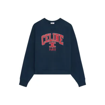 CELINE Oversized Logo Printed Crewneck Sweatshirt