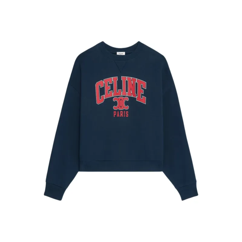 CELINE Oversized Logo Printed Crewneck Sweatshirt-0