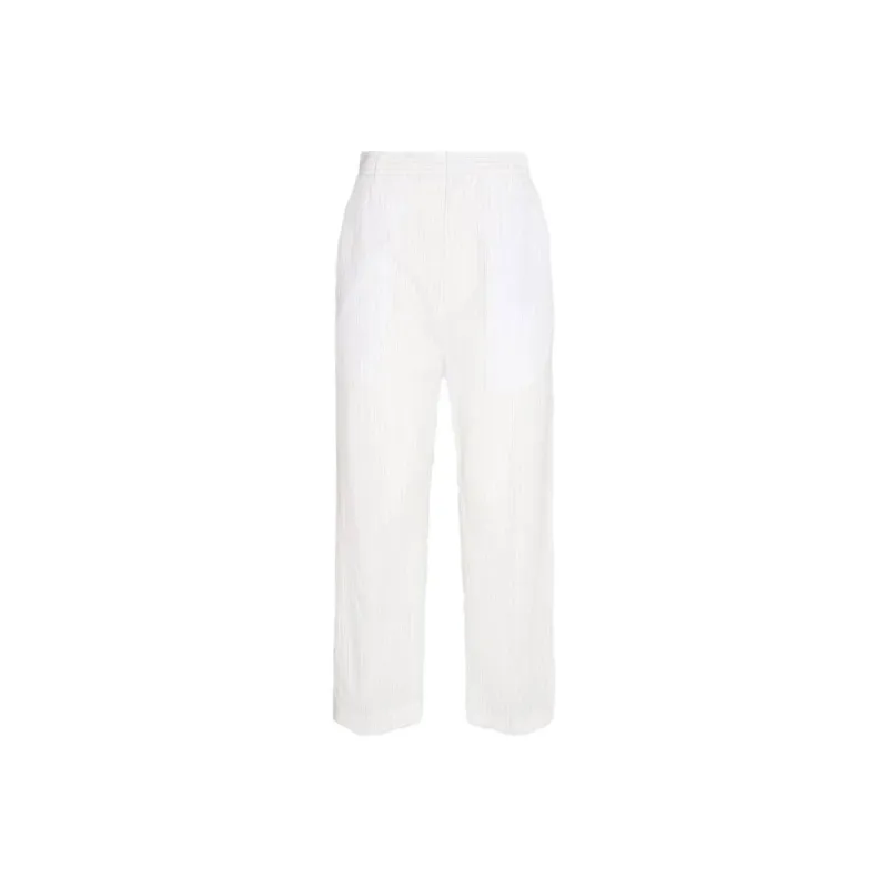 MM6 Maison Margiela Pinstripe Cropped Trousers-0