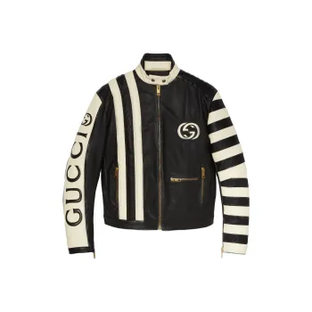 GUCCI Leather Jackets Women's Black