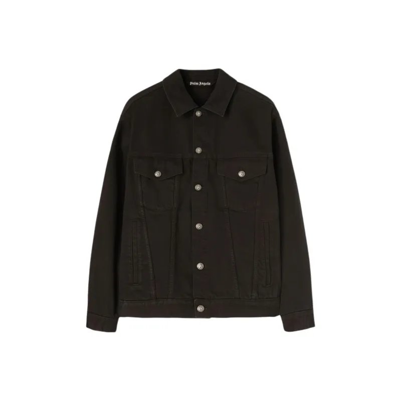 PALM ANGELS Logo Patch Denim Jacket-0
