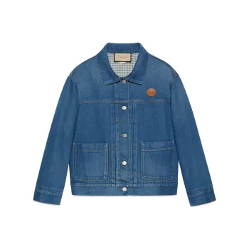GUCCI Chinese New Year SS22 Denim Jacket Women's Blue
