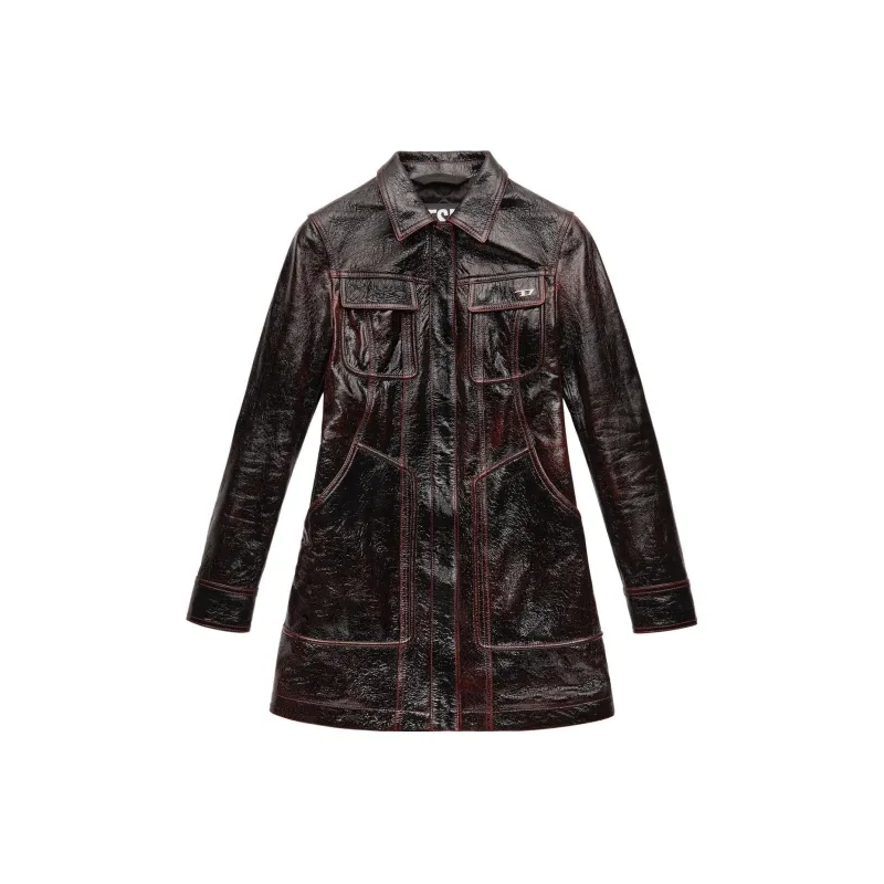 DIESEL Leather Jackets Women's Black-0