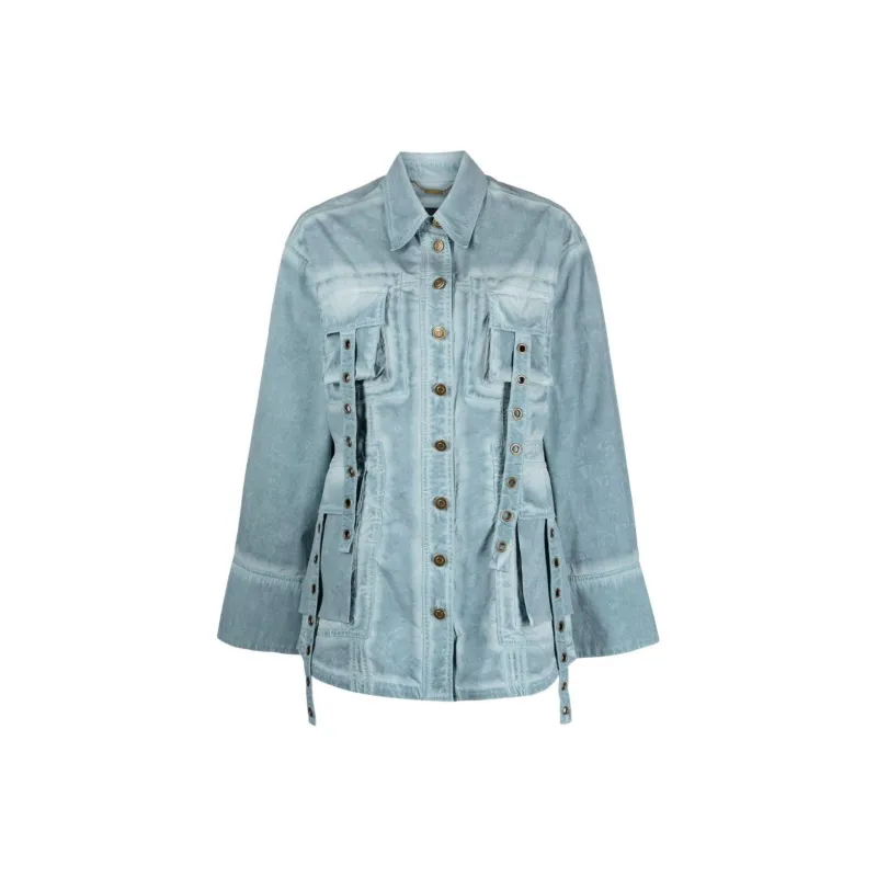 Blumarine Eyelet embellished Denim Jacket-0