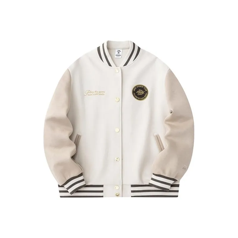Anta Life Collection Baseball Jacket Women's Nude Apricot White-0