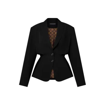 LOUIS VUITTON Wool Crepe Drawstring Blazer