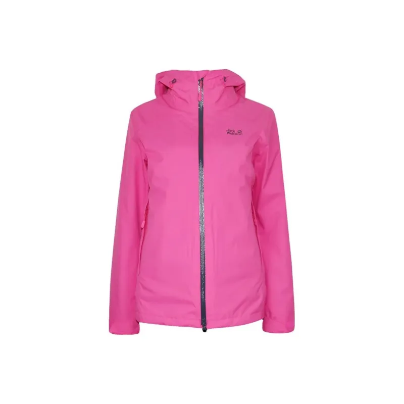 Jack Wolfskin Waterproof Windbreaker Jacket Women's Rouge Pink-2