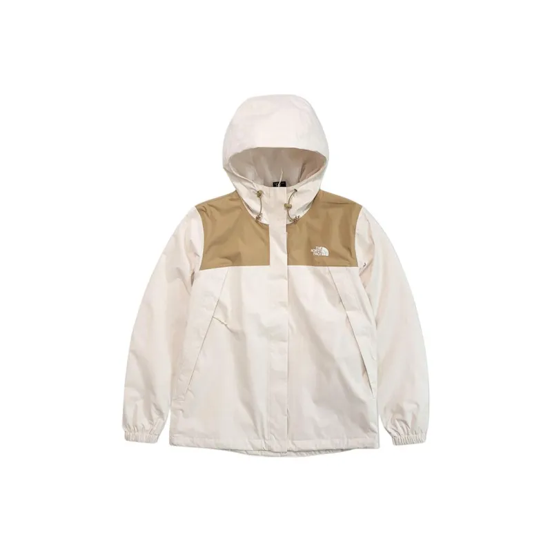 THE NORTH FACE Antora Outdoor Hiking Water Resistant Windproof Wear Resistant Windbreaker Jacket Women's Beige-0