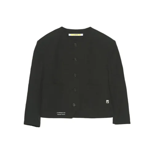 PushBUTTON Cropped Coats Women's Black