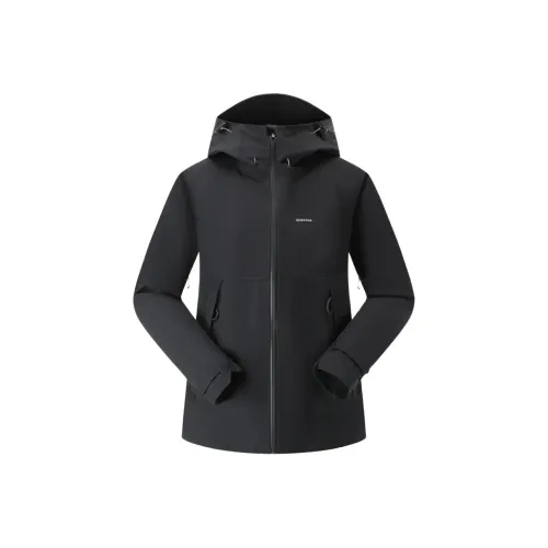 DECATHLON MH500 Water Resistant Windproof Breathable Windbreaker Jacket Women's Black