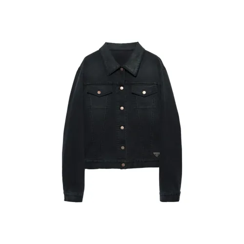 PRADA Button-Up Denim Blouson Jacket