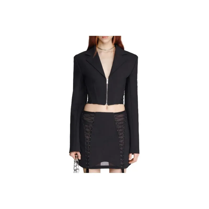 DION LEE Zipped Cropped Blazer-0