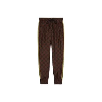 GUCCI Gg Supreme Print Silk Pant 'Brown/Black'