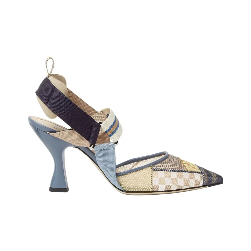 FENDI Colibrì Spool Heel High Heels 8.5cm Women's Blue-1