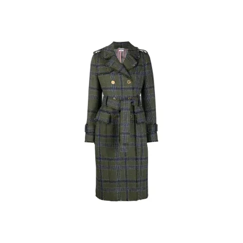 THOM BROWNE Trench Coats Women's Dark Green