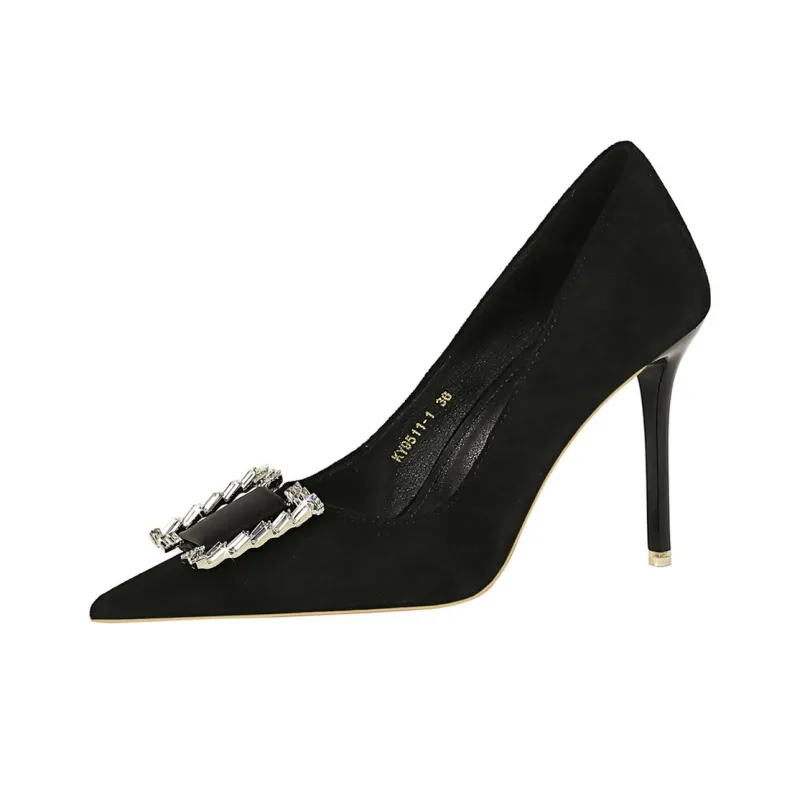 GOSO Slim Heel High Heels Women's Black-0