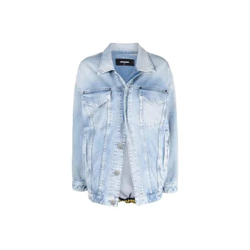 DSQUARED 2 Logo Waistband Buttoned Denim Jacket