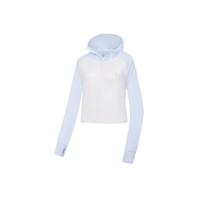 QIAODAN Sun Protection Clothing Women's Light Photo Blue/Jordan White-0