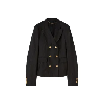 PALM ANGELS Pinstripe Double breasted Wool Blazer