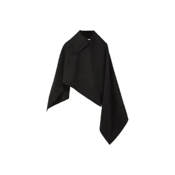 LOEWE Asymmetric Cotton Cape Black