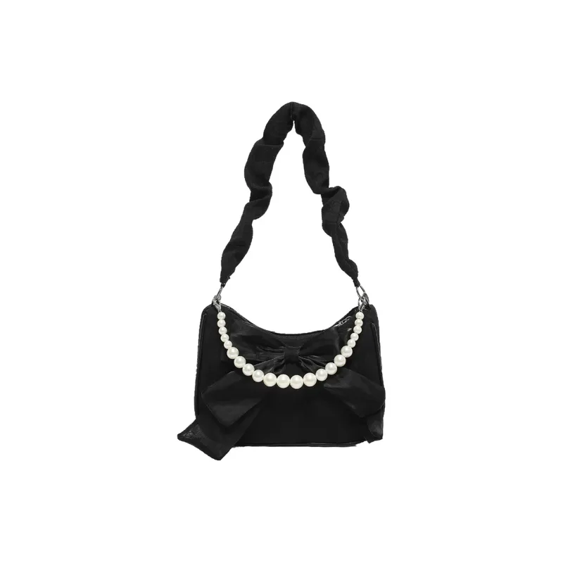 LOUIS ROYALN PU Underarm Shoulder Bag Women's White/Black/Pink-8