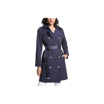 MICHAEL KORS Cotton Blend Trench Coat Trench Coat Women's Blue