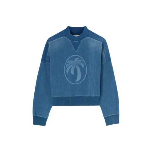 PALM ANGELS Oval Palm Lasered Crewneck Sweatshirt