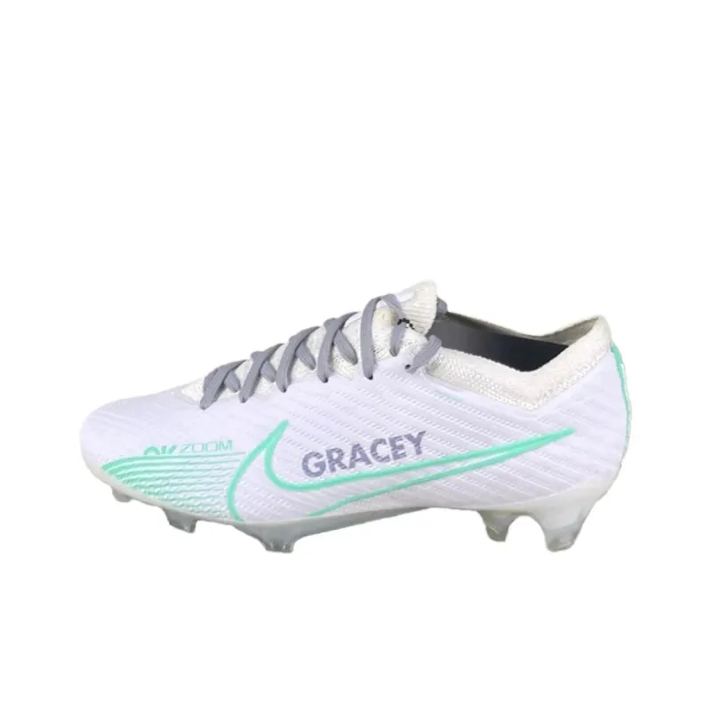 Nike ZOOM VAPOR 15 ELITE FG Rubber Long Studs Anti Slip Wear Resistant Soccer Shoes Unisex White-0