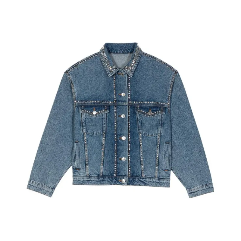 Maje Denim Jackets Women's Light Blue-0