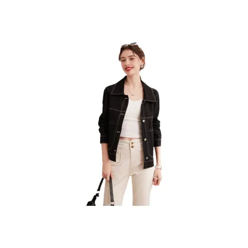 LOUISY AO Denim Button-Up Women's Black