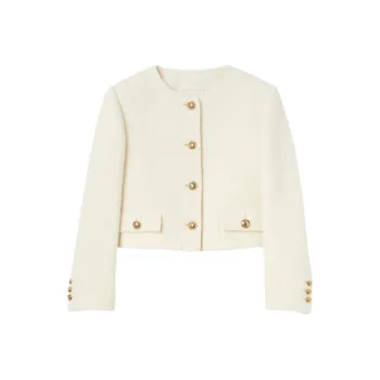 Sandro Cropped Coats Women's White