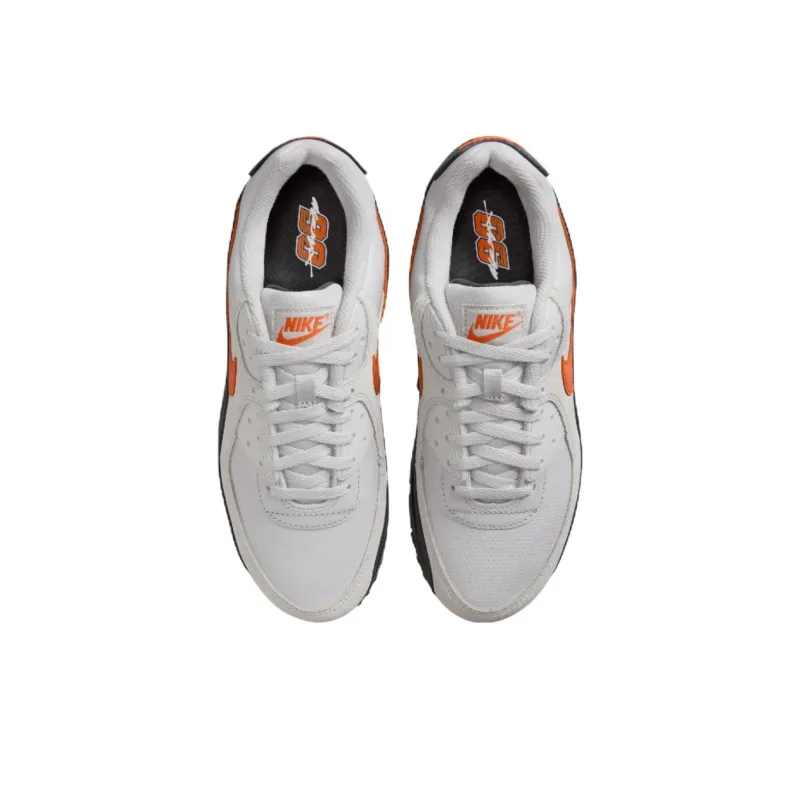 Nike Air Max 90 Anti Slip Wear Resistant Low Top Running Shoes Unisex Gray Black Orange-2