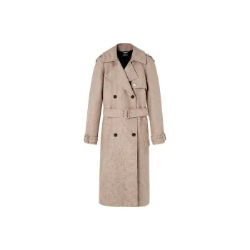 VERSACE Brocade Double-breasted Trench Coat