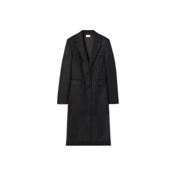 St. John Metallic Twill Tailored Coat