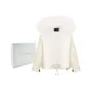 Cream White Cropped Silhouette Parka+White Rex Rabbit/Raccoon Dog Fur (Gift Box Set)