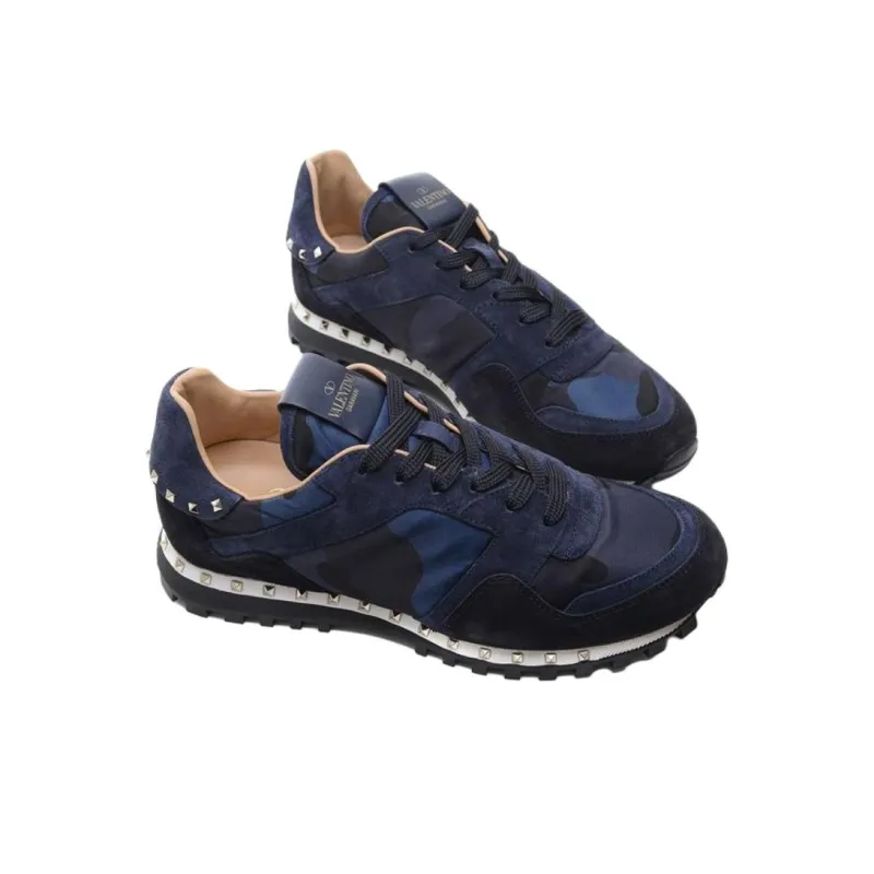 Valentino Low Top Casual Shoes Men's Dark Blue-3