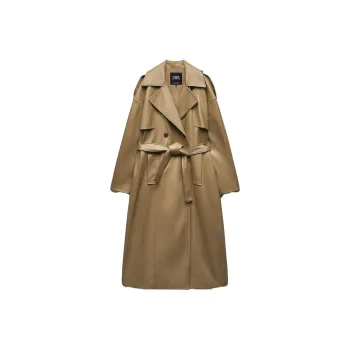 ZARA Trench Coats Women's Light Brown