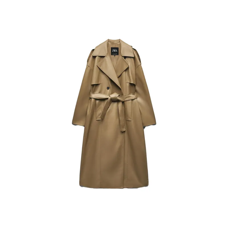 ZARA Trench Coats Women's Light Brown-0
