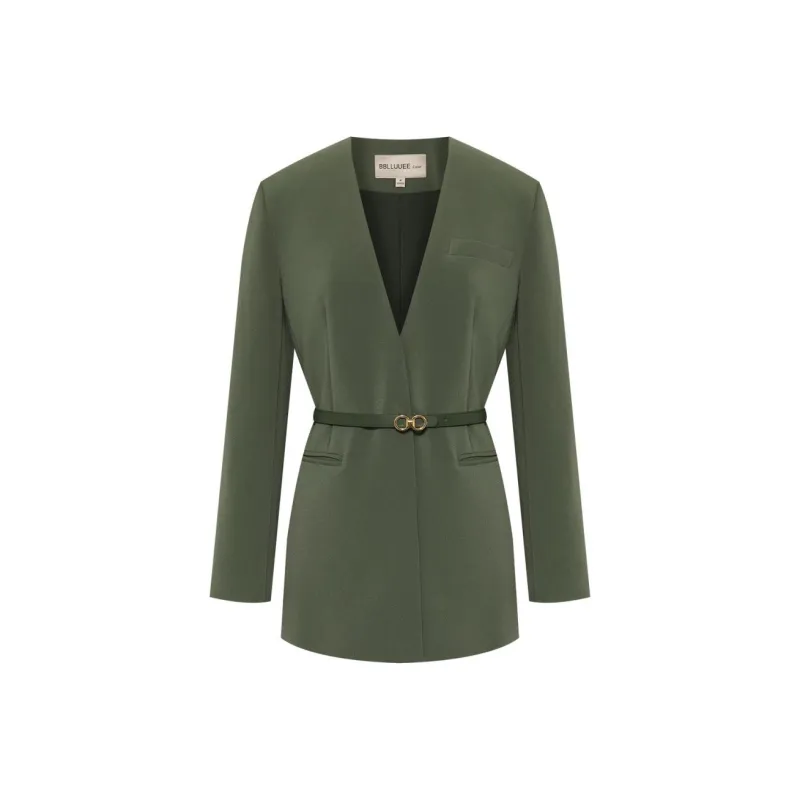 BBLLUUEE Business Suit Women's Turquoise Tea Green-0