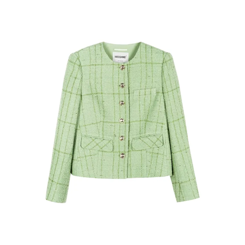 MISSSHINE Cropped Coats Women's Fruit Green-0