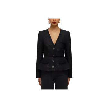 Self portrait SS22 Cropped Coats Women's Black