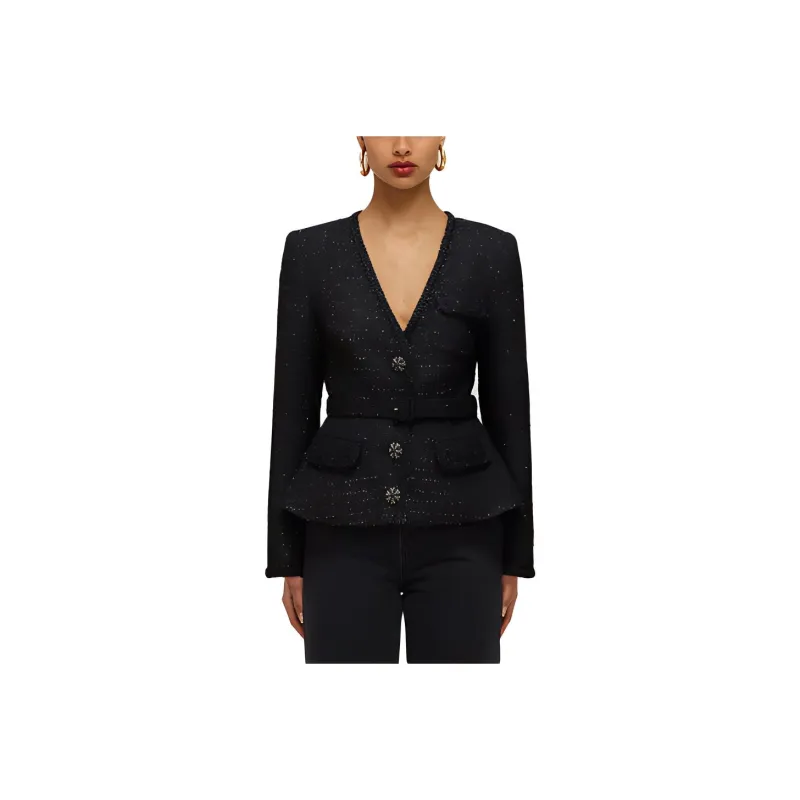 Self portrait SS22 Cropped Coats Women's Black-0